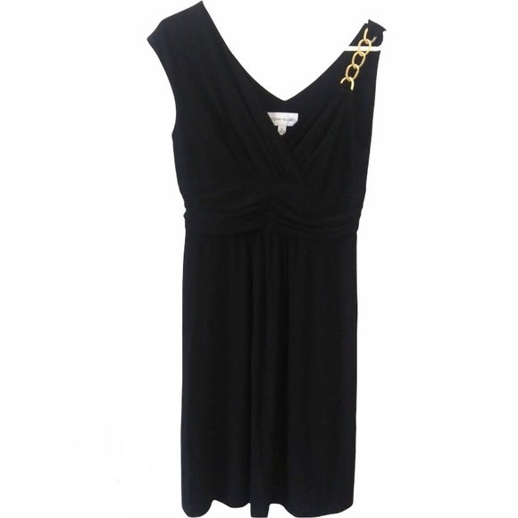 RONNI NICOLE gold chain detail sleeveless black dress women Size 8 - Picture 6 of 10